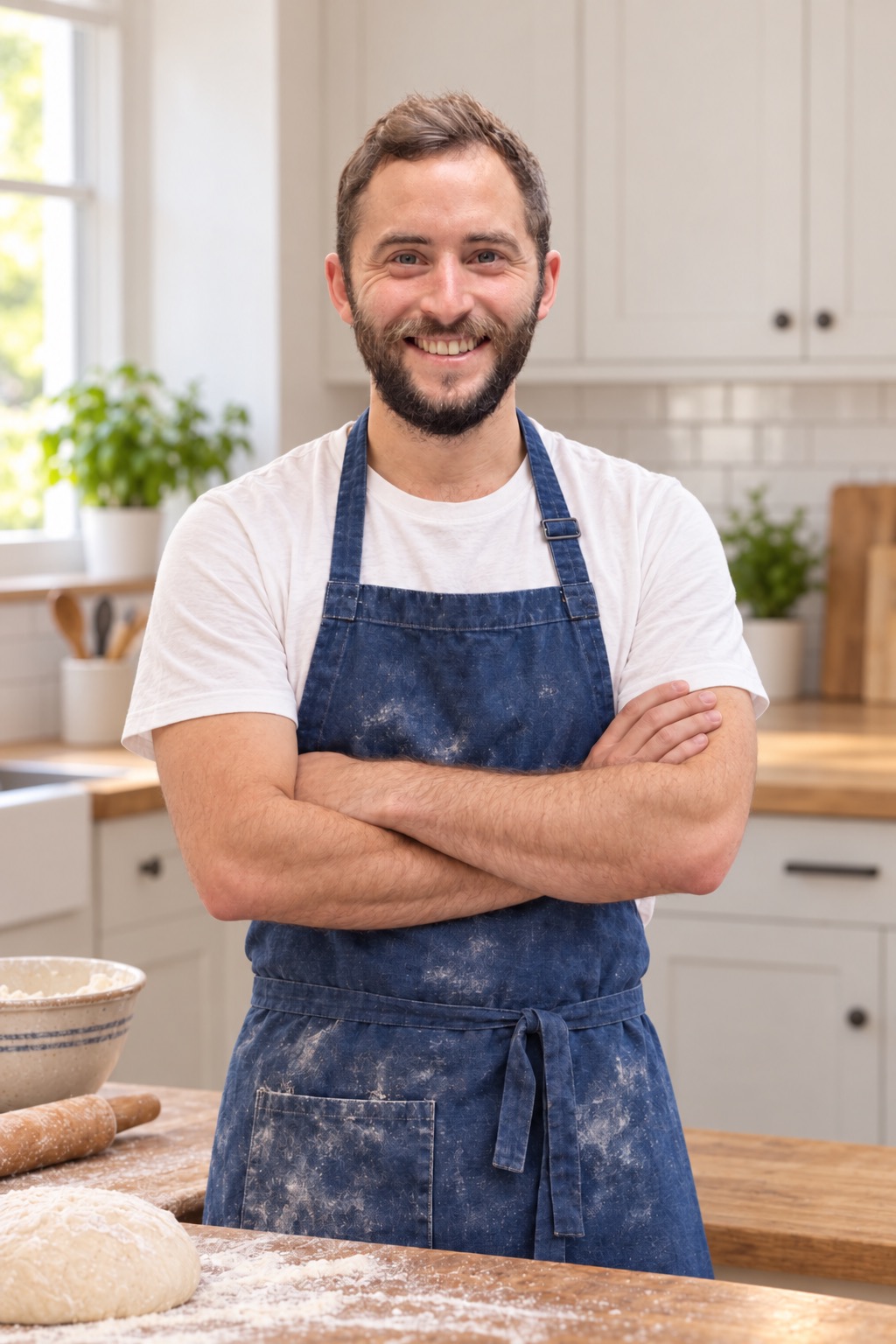 Chaim Birnbaum in his kitchen