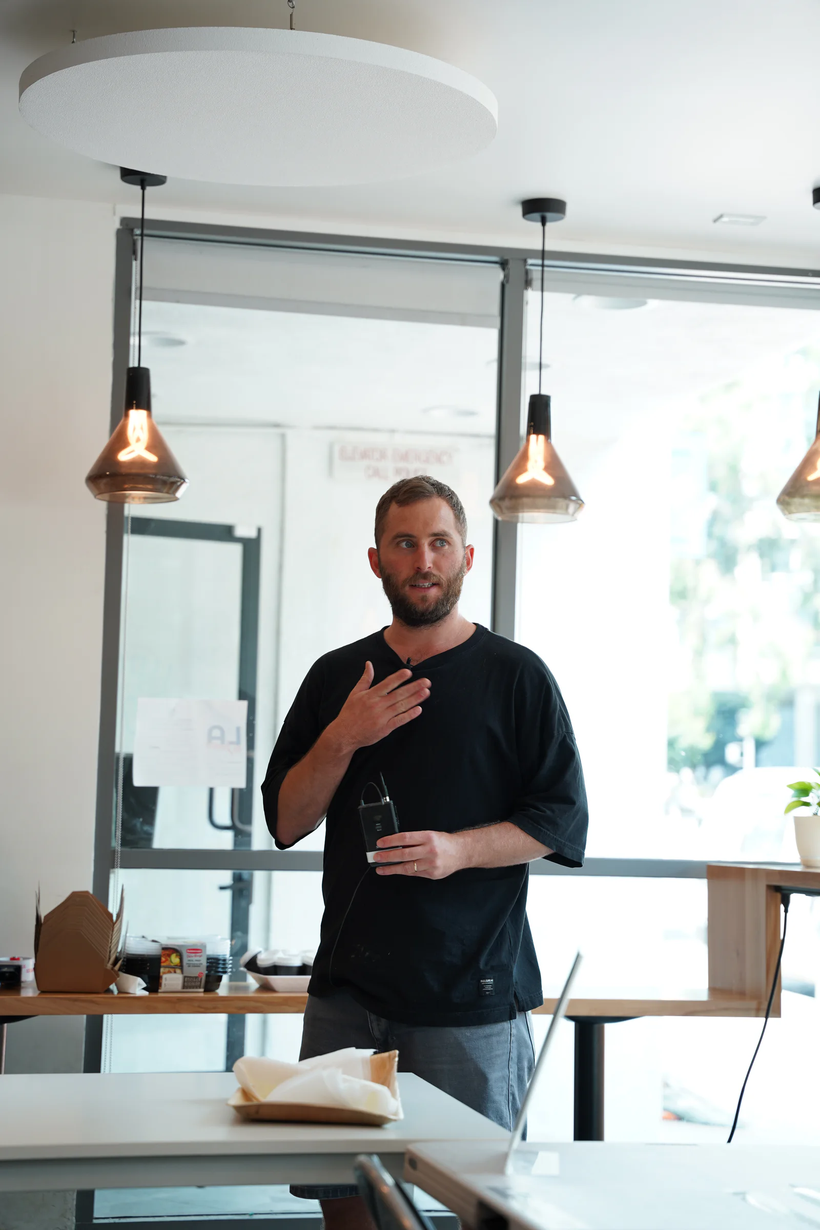 Chaim teaching a baking class