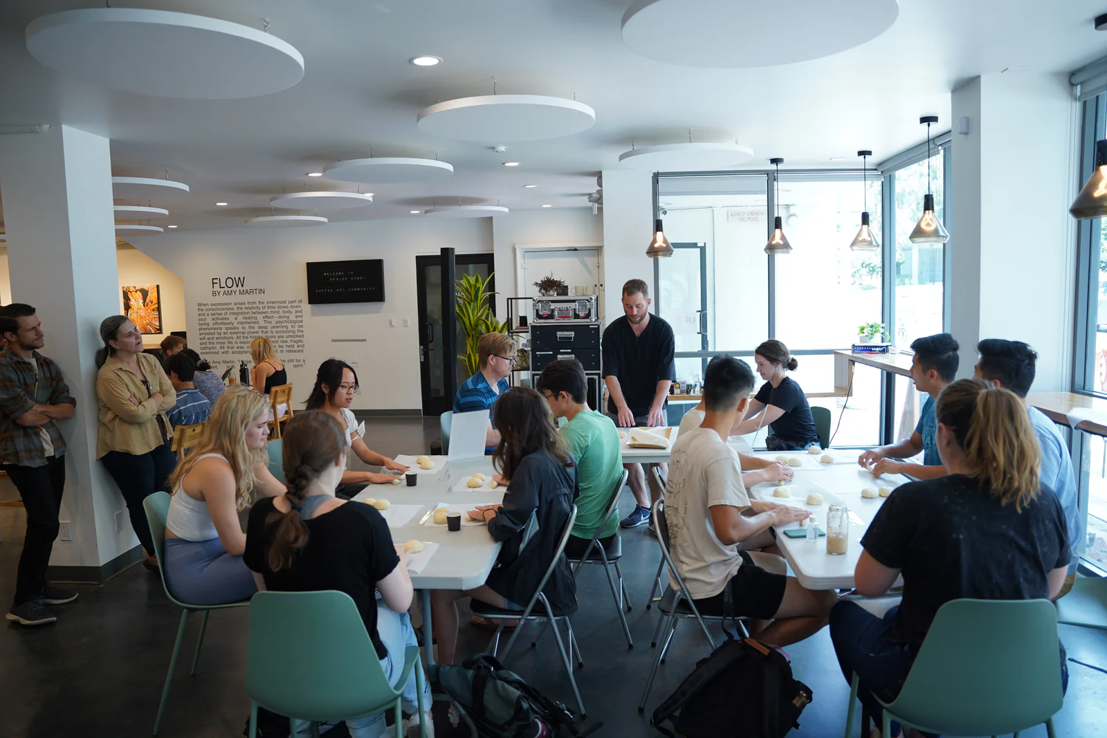 Guests gathering for a hands-on workshop